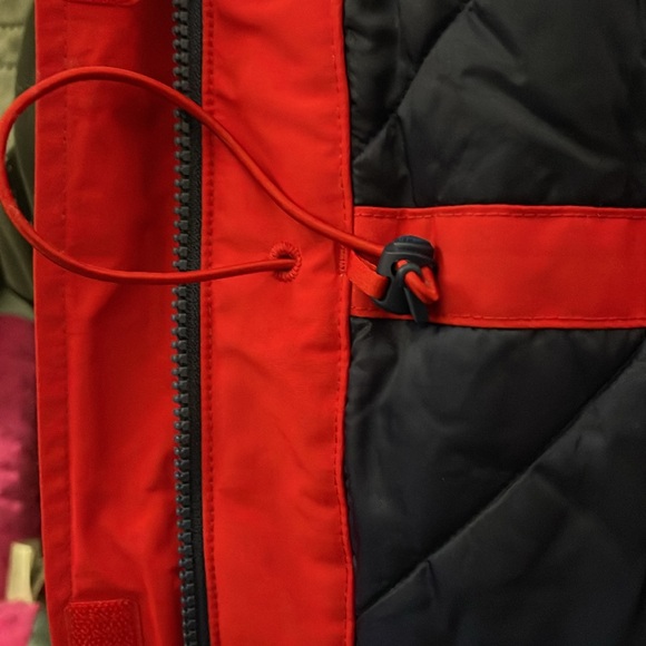 Lands' End Red Hooded Stadium Parka Coat size large - Picture 5 of 14